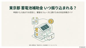 東京都の蓄電池補助金の入金目安と審査をスムーズに通すための攻略ガイドのタイトルスライド