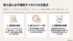 東京ガスの蓄電池導入における選択肢の限定、施工スピード、設置環境の制限に関する注意点