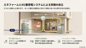 エネファームと蓄電池を組み合わせた家庭用エネルギー管理システムの全体図